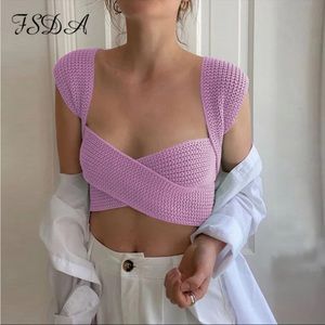 Boutique cross knit top